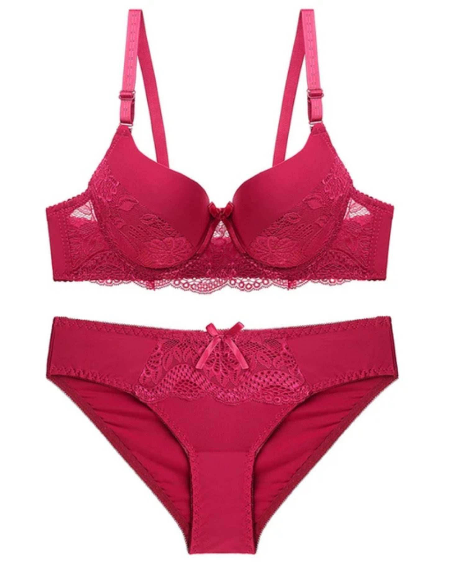 HQ Padded Push Up Solid Transparent G-String Bra Brief Sets