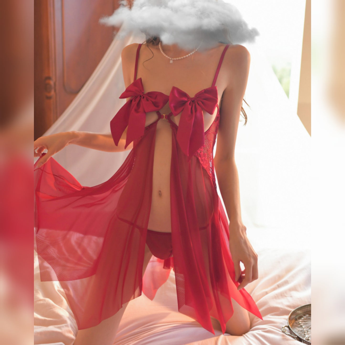 Honeymoon Nighty Lingerie Showing Nipples Erotic Slim Mini Dress