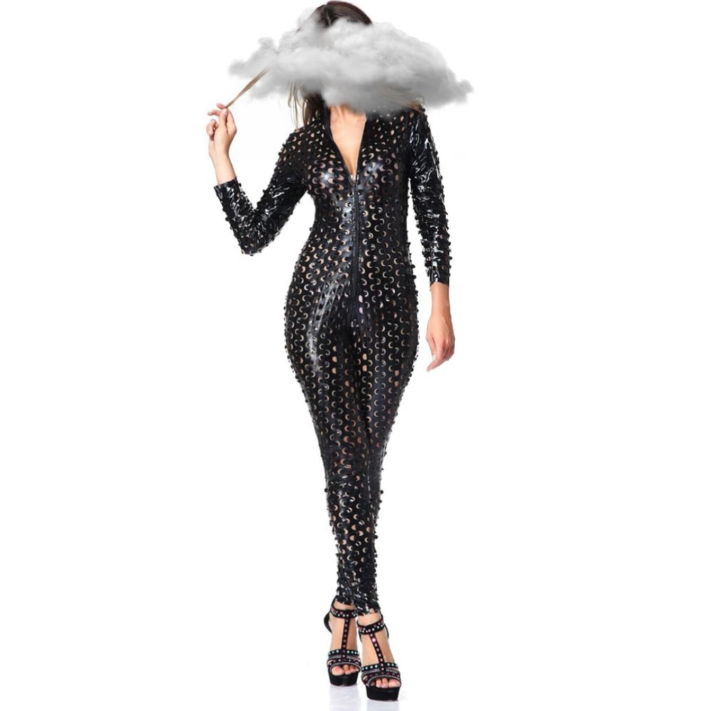 One-Piece Hollow Out Shiny Luxury Sexy Lingeries Jumpsuits