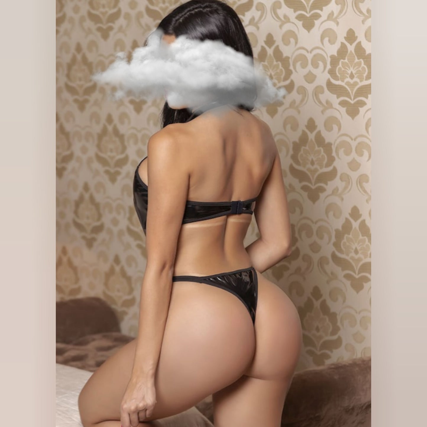 Leather Lingerie Erotic Teddies Women'S Underwear With Cross Metal Chain