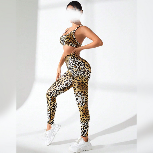 High-Quality Women's Sexy Leopard Print High Waist Yoga Suit for Enhanced Curves and Performance