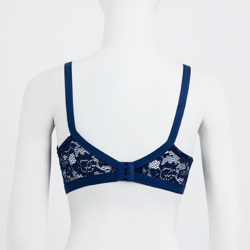 Women's Non Padded Non-Wired Lace Sheer Push-Up Cotton Net Bra