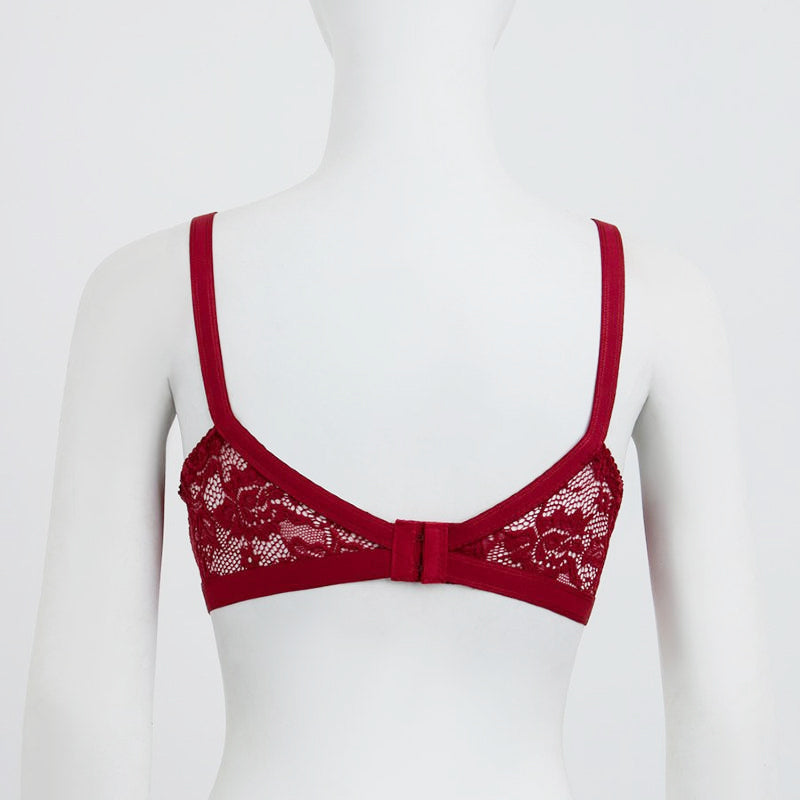 Women's Non Padded Non-Wired Lace Sheer Push-Up Cotton Net Bra