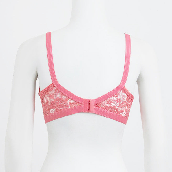Women's Non Padded Non-Wired Lace Sheer Push-Up Cotton Net Bra