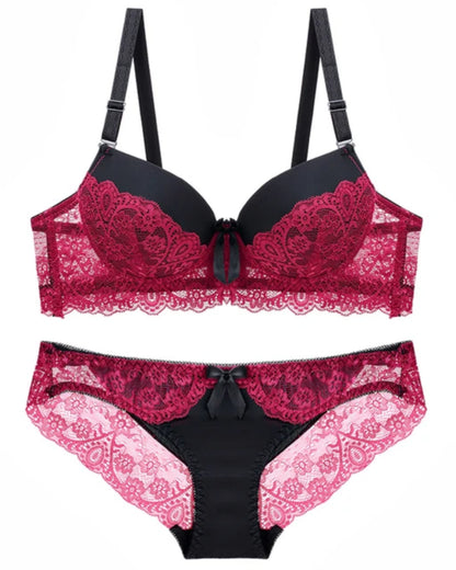 High Quality Hollow Out Sexy Push Up Bra & Brief Sets