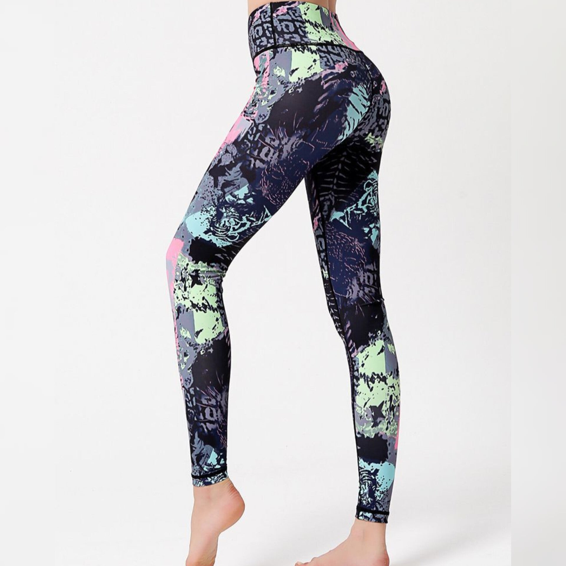 High Quality Women'S Sports Fitness Pants High Waist Lift Hip Printed Yoga Pant