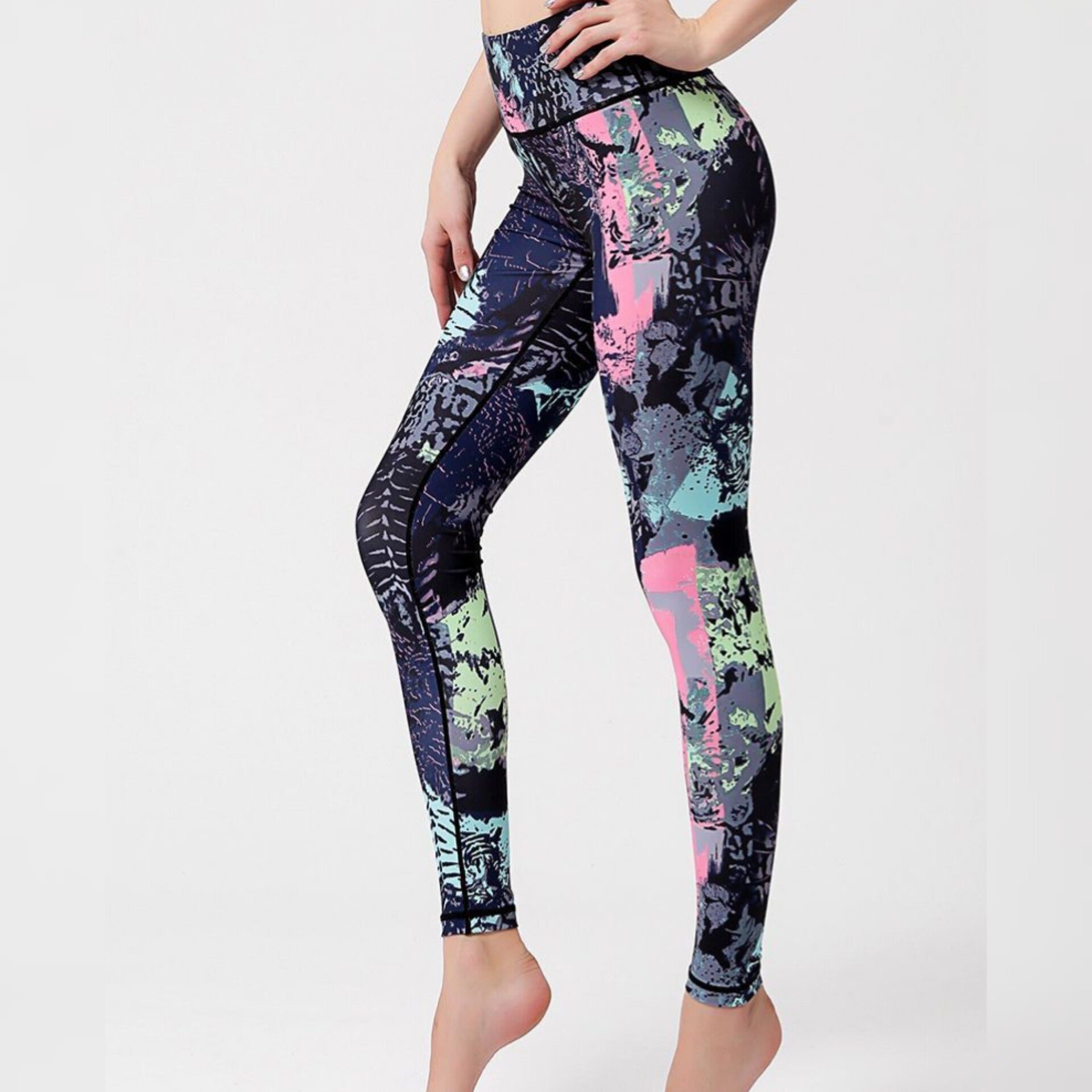 High Quality Women'S Sports Fitness Pants High Waist Lift Hip Printed Yoga Pant