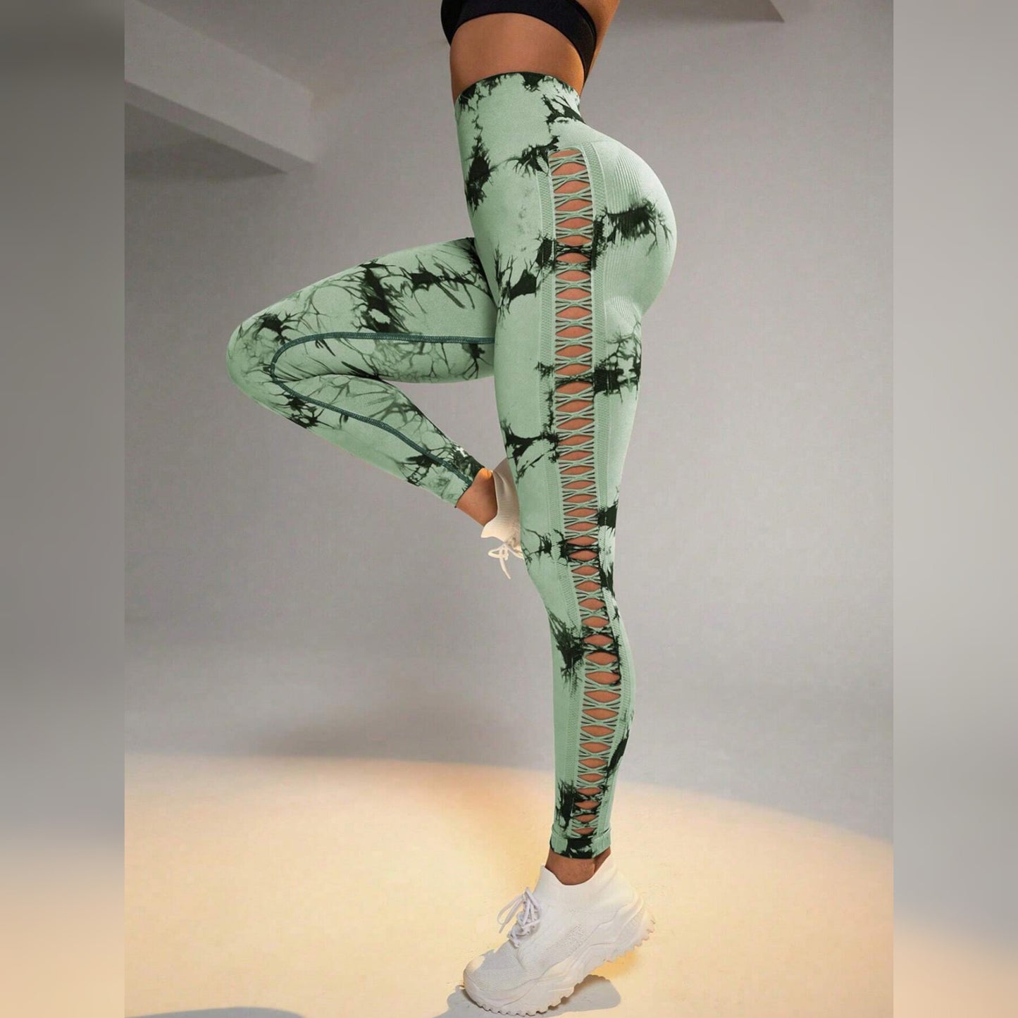 High-Waist-Lift Hip Belly Belly Hollowed Yoga Pants