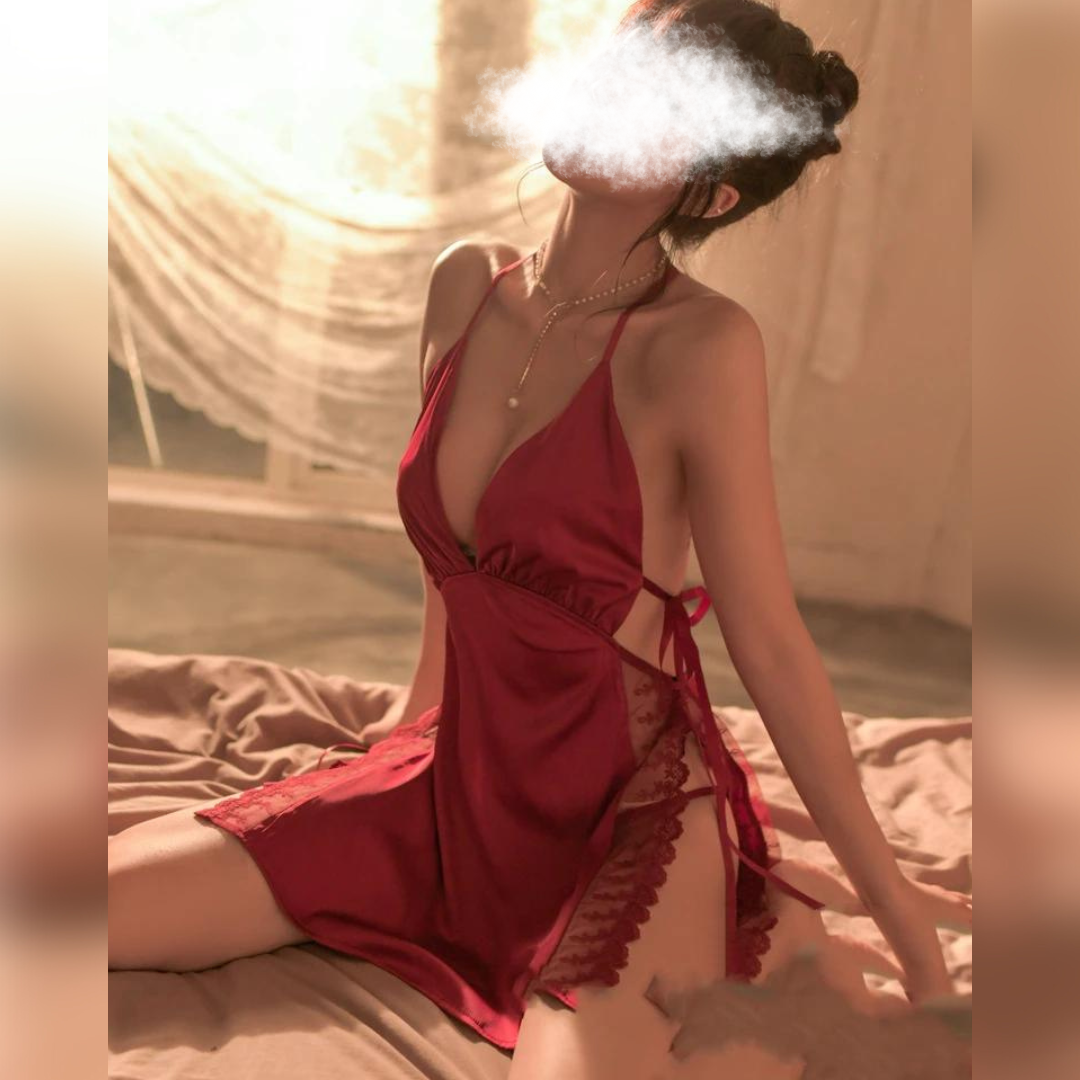 High Quality Women'S Erotic Dress Summer Satin Long Woman Nightdress Very Soft Sleepwear