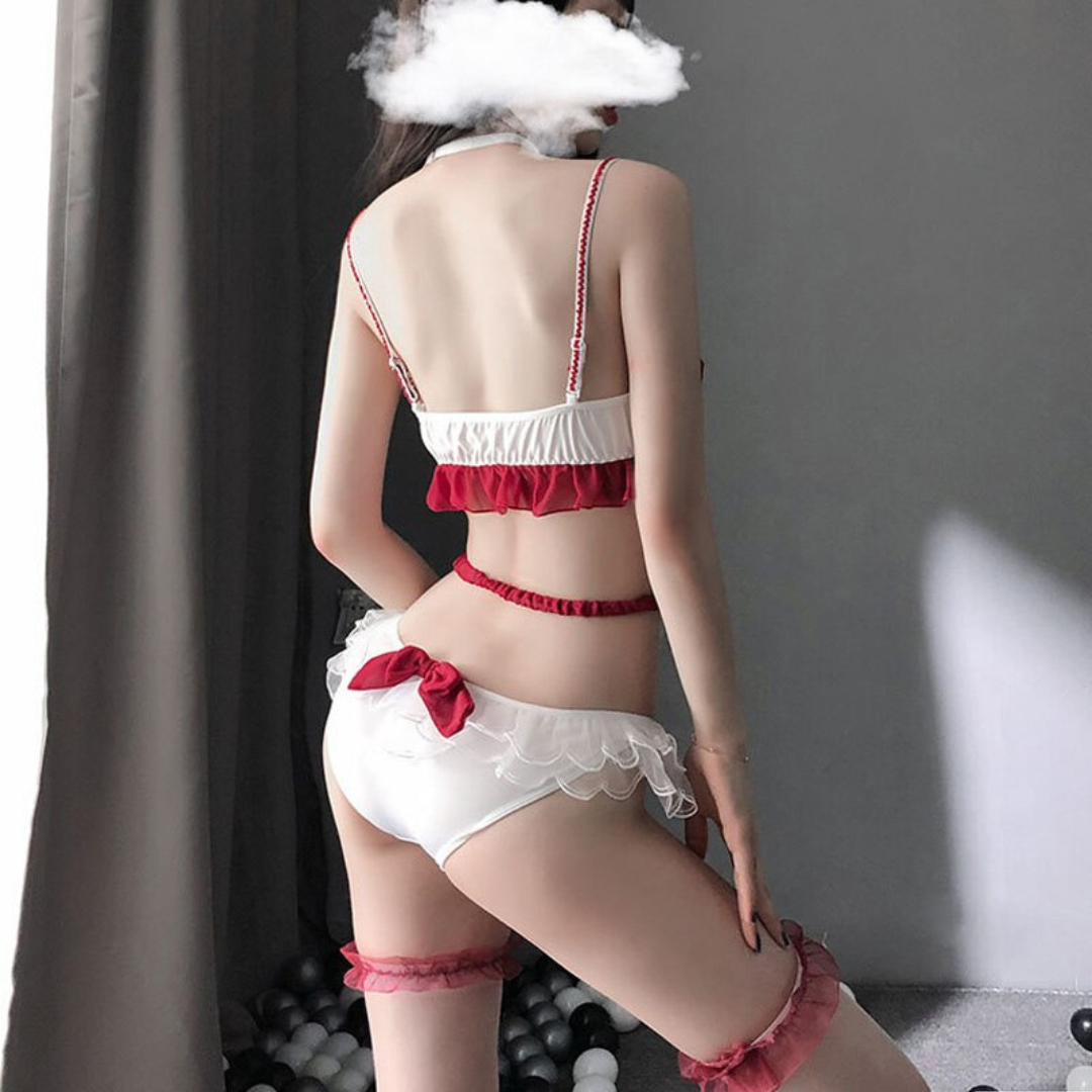 Cosplay Red And White Maid Sexy Uniform Female Sexy Lingerie Sensual Lingerie