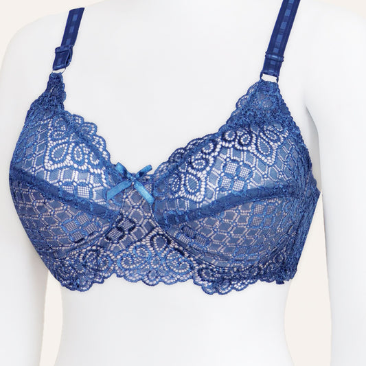 Non Padded Non Wired Embroidered Cotton Bra