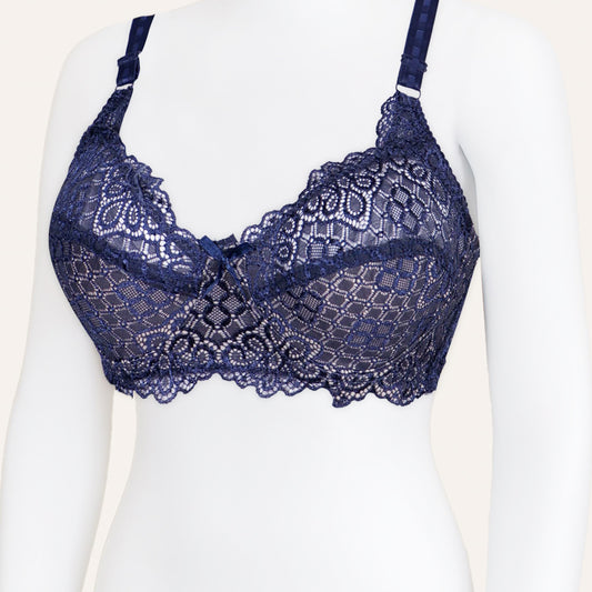 Non Padded Non Wired Embroidered Cotton Bra